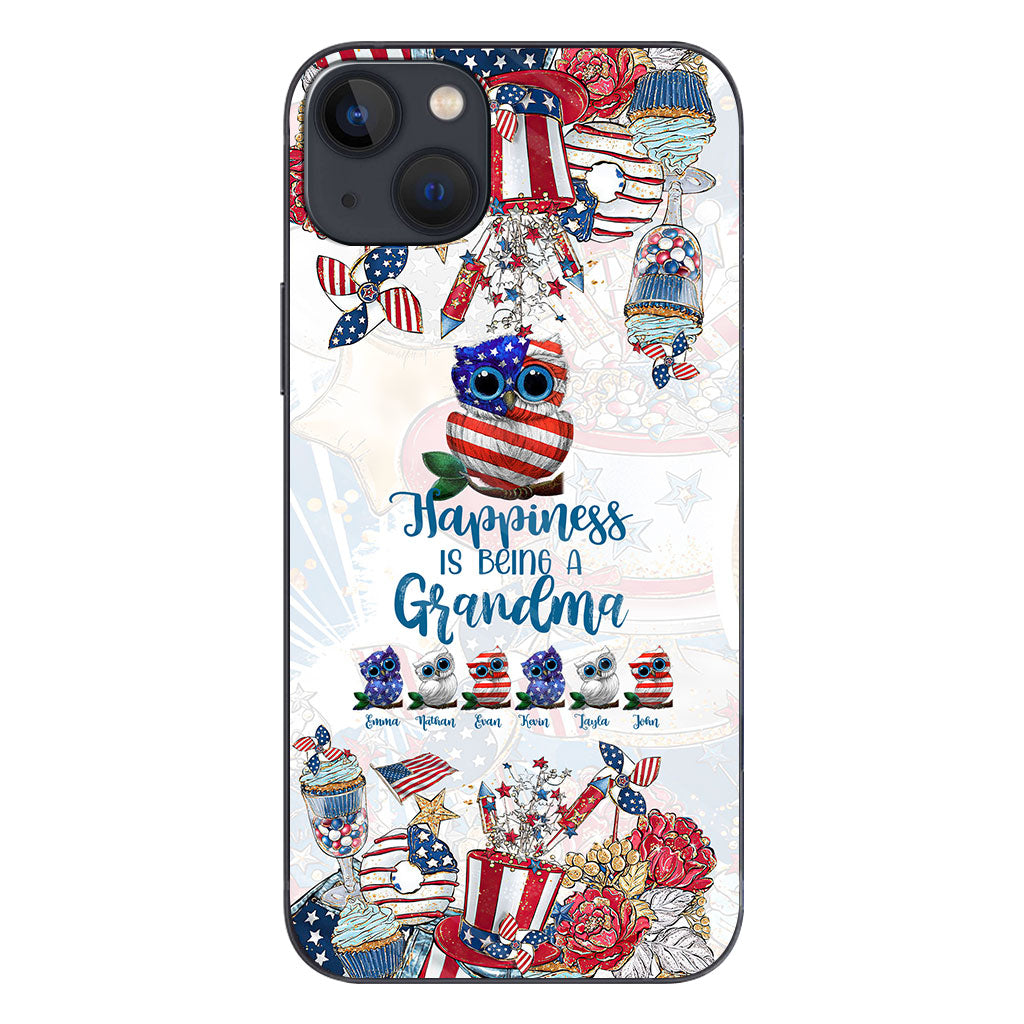 Happiness Is Being A Grandma - Personalized Independence Day Phone Case
