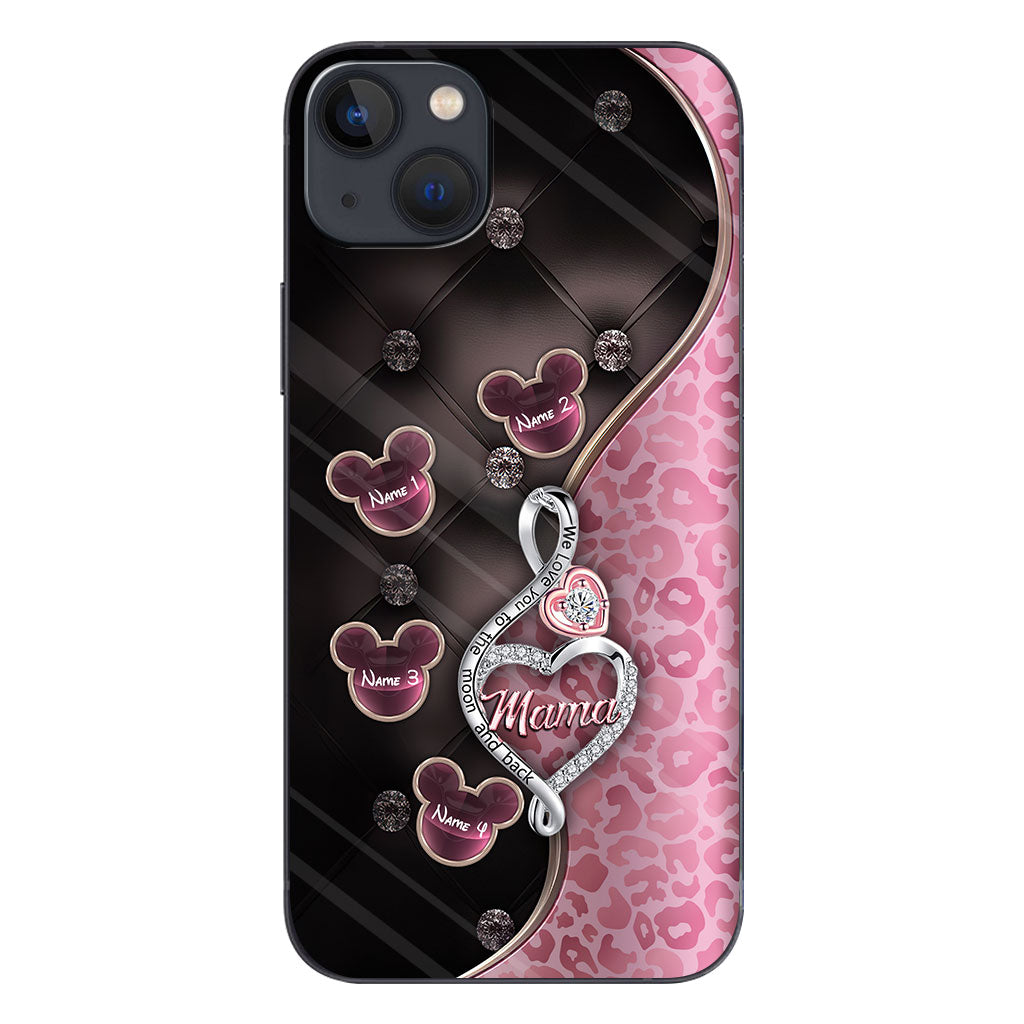 To The Moon And Back Rose Gold - Personalized Mother's Day Mouse Phone Case