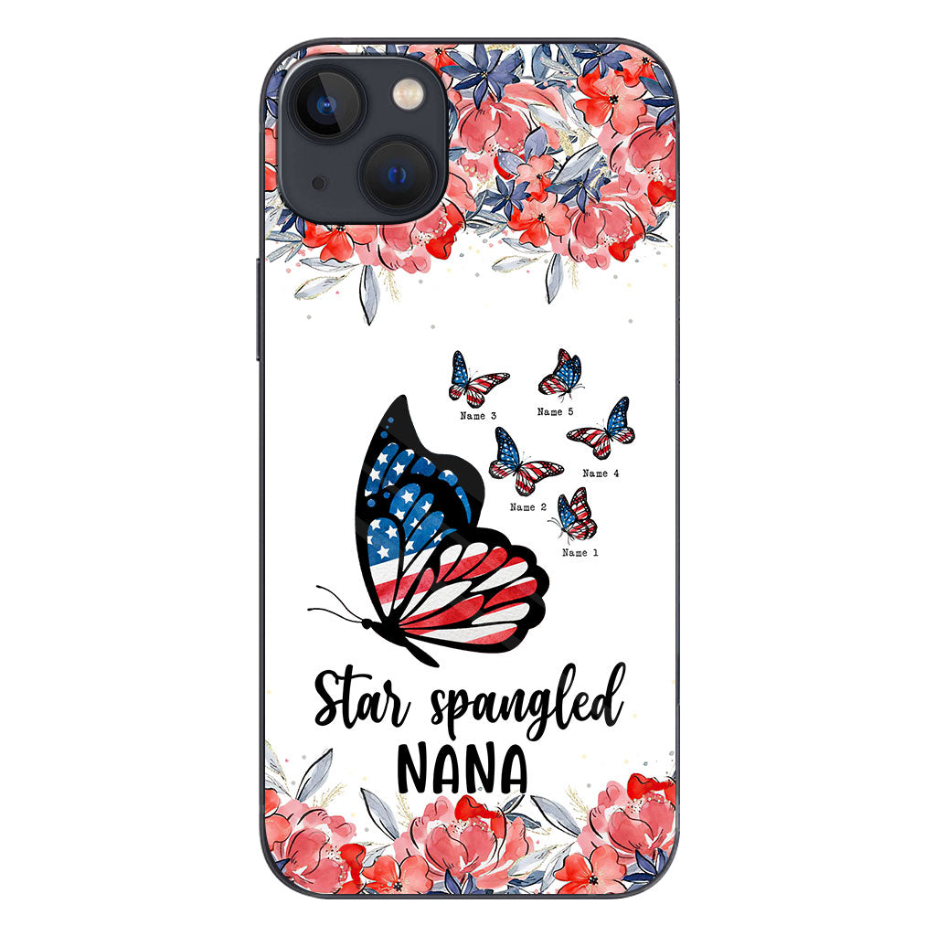 Star Spangled And Grandkids Patriotic - Personalized Independence Day Grandma Phone Case