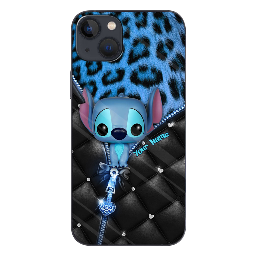 Ohana - Personalized Phone Case With Leather Pattern Print