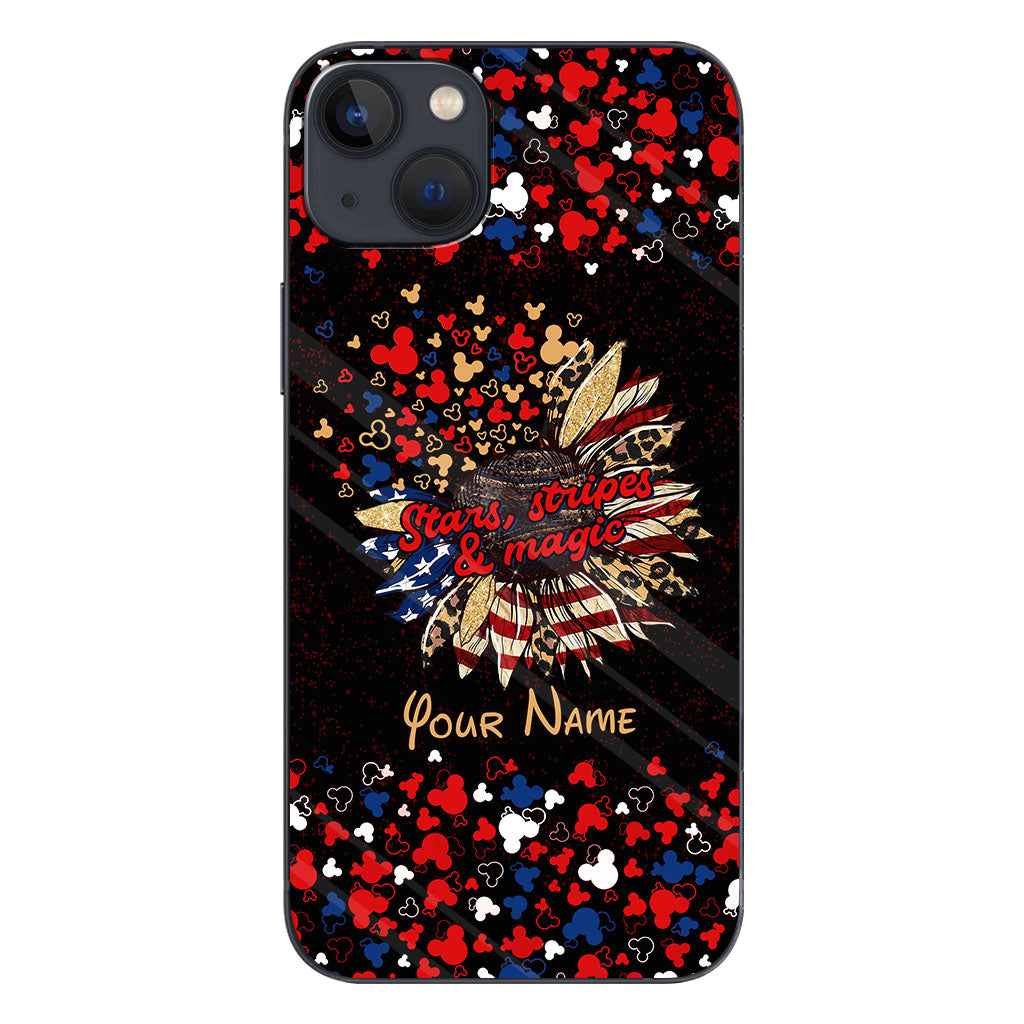 Stars Stripes And Magic - Personalized Independence Day Mouse Phone Case