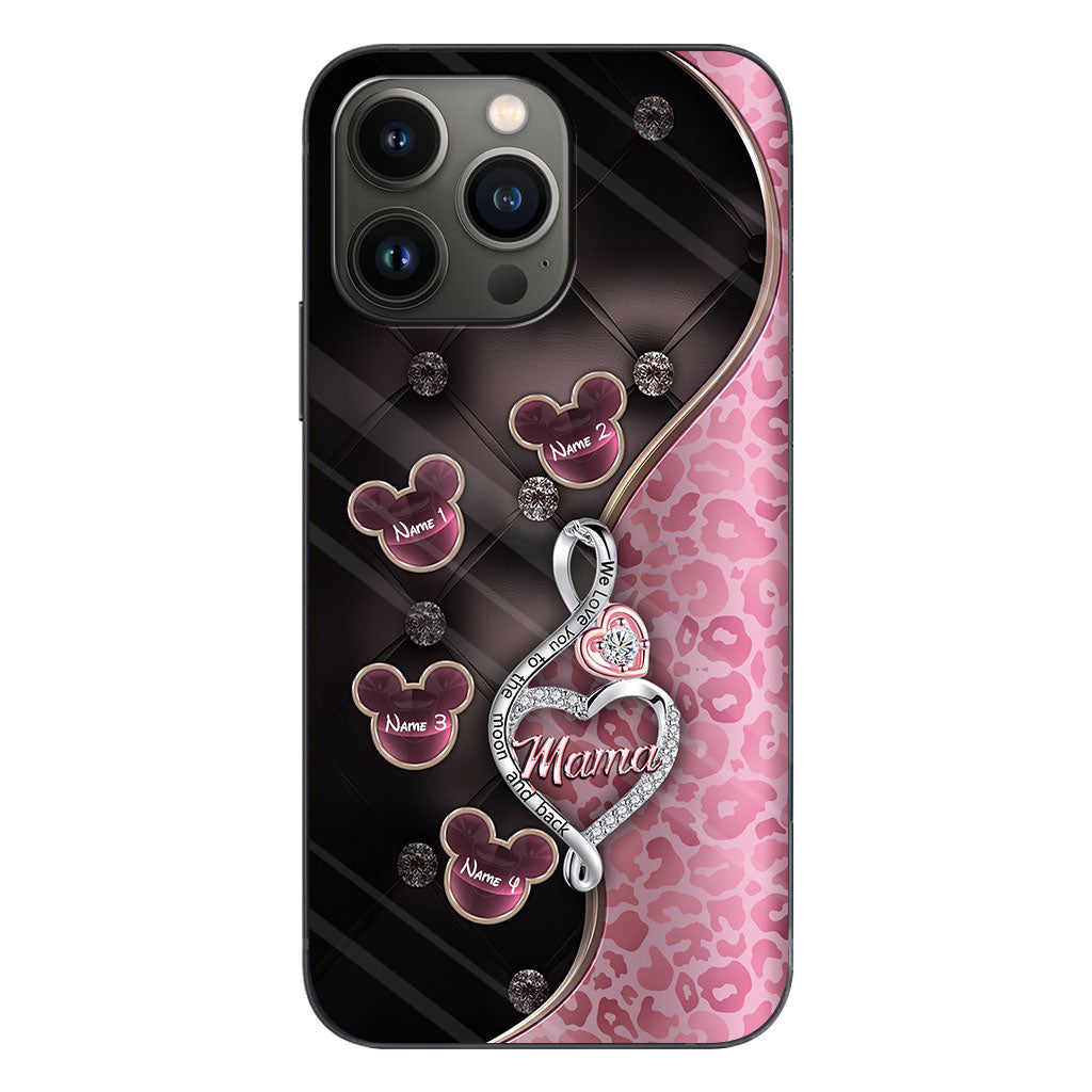 To The Moon And Back Rose Gold - Personalized Mother's Day Mouse Phone Case
