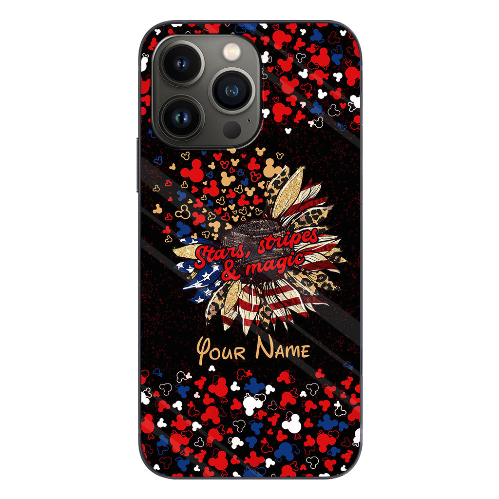 Stars Stripes And Magic - Personalized Independence Day Mouse Phone Case