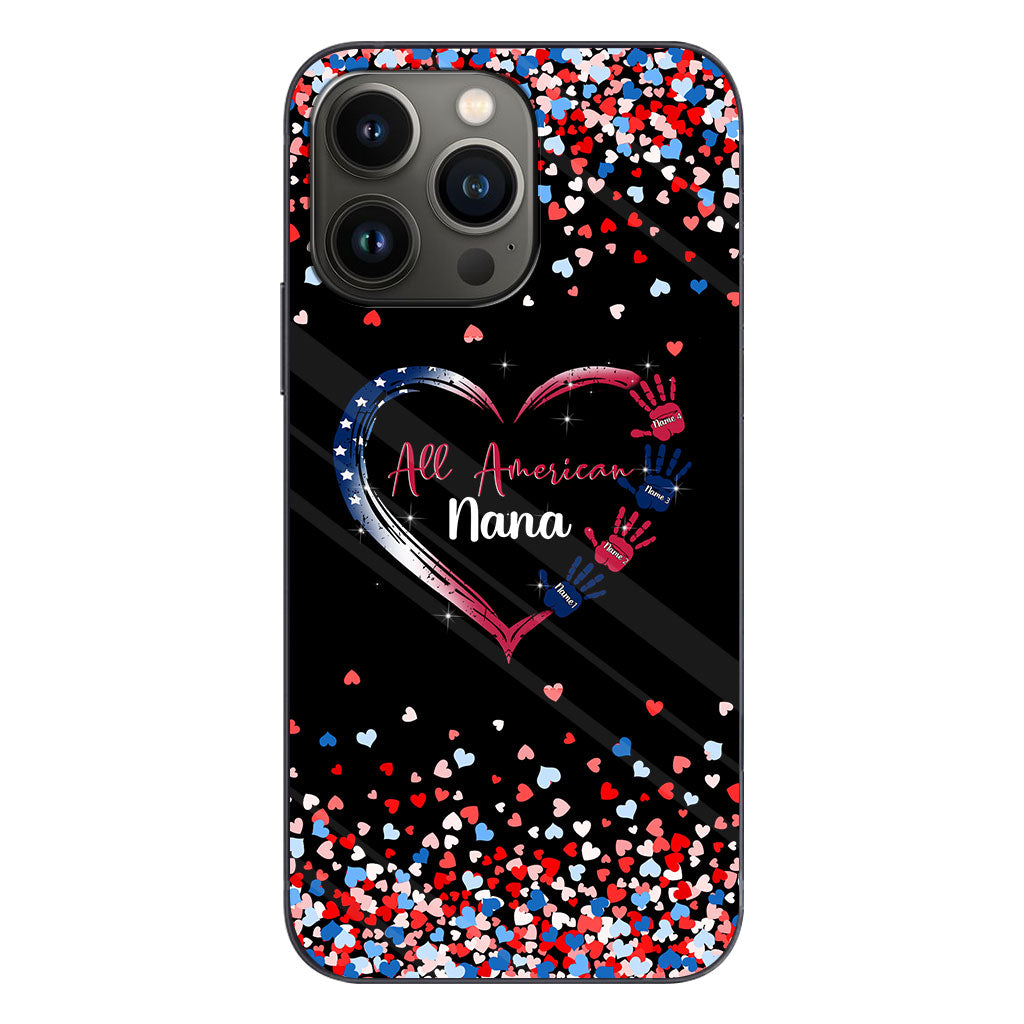Nana's Heart - Personalized Independence Day Grandma Phone Case