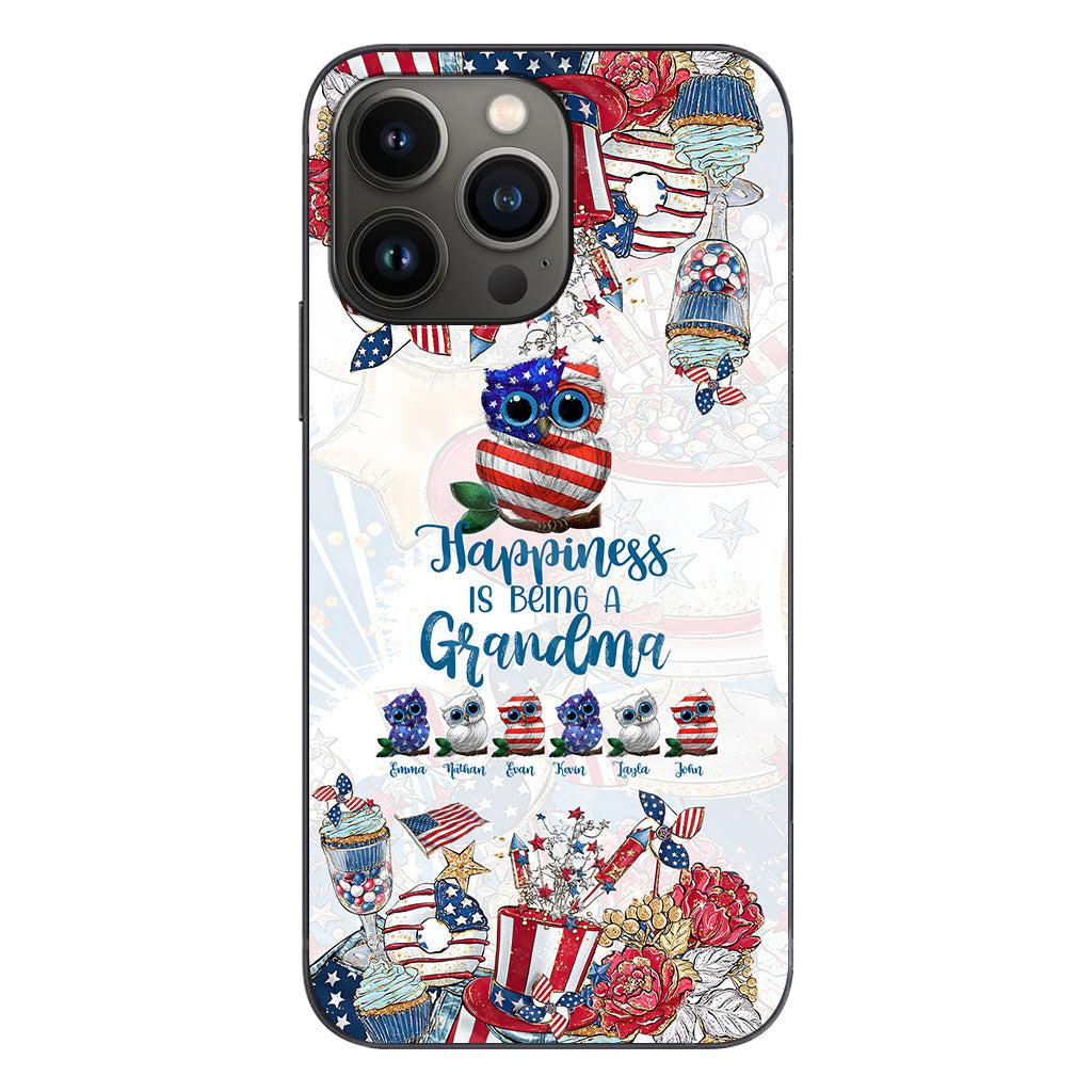 Happiness Is Being A Grandma - Personalized Independence Day Phone Case