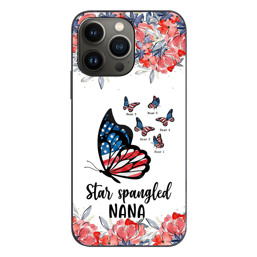 Star Spangled And Grandkids Patriotic - Personalized Independence Day Grandma Phone Case