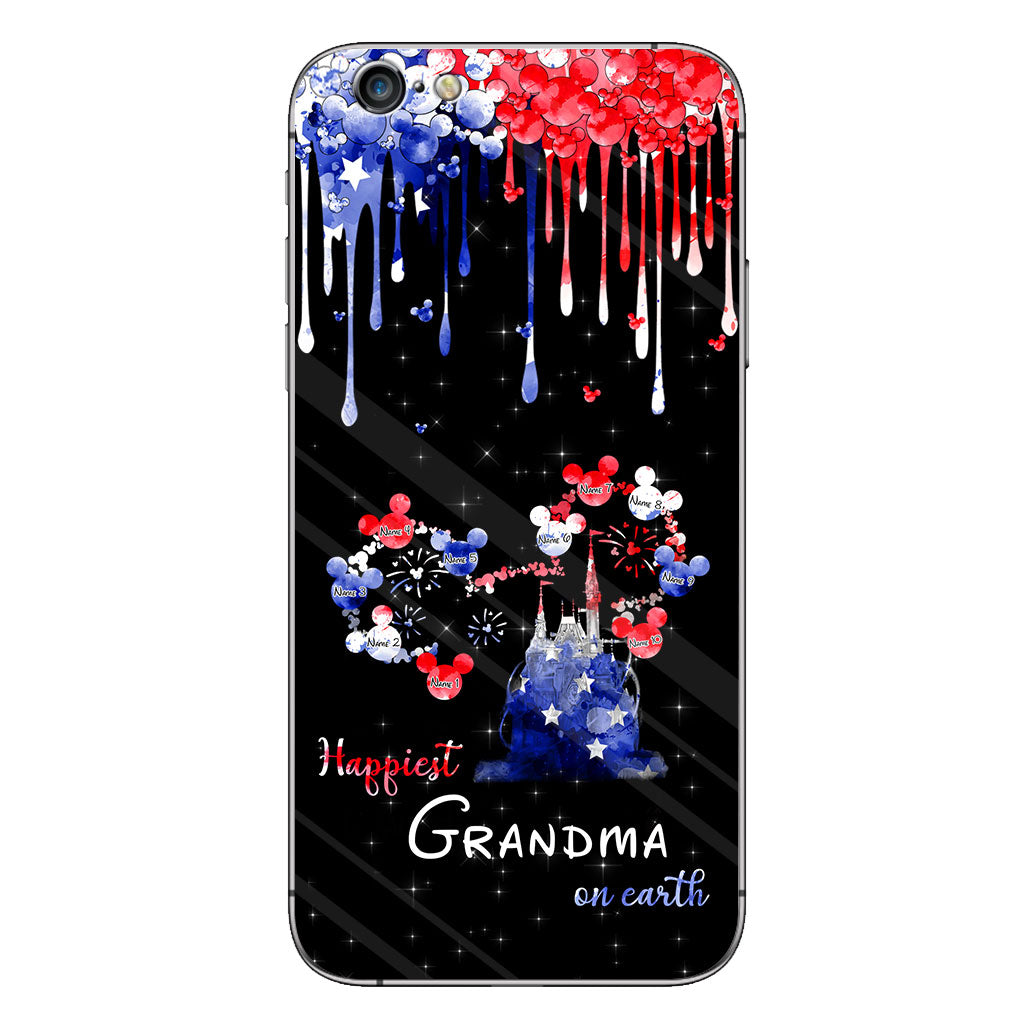 Happiest Grandma On Earth - Personalized Independence Day Phone Case