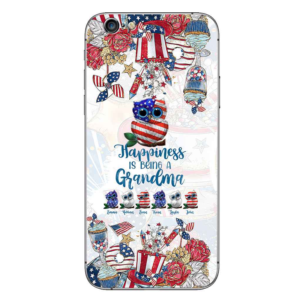 Happiness Is Being A Grandma - Personalized Independence Day Phone Case