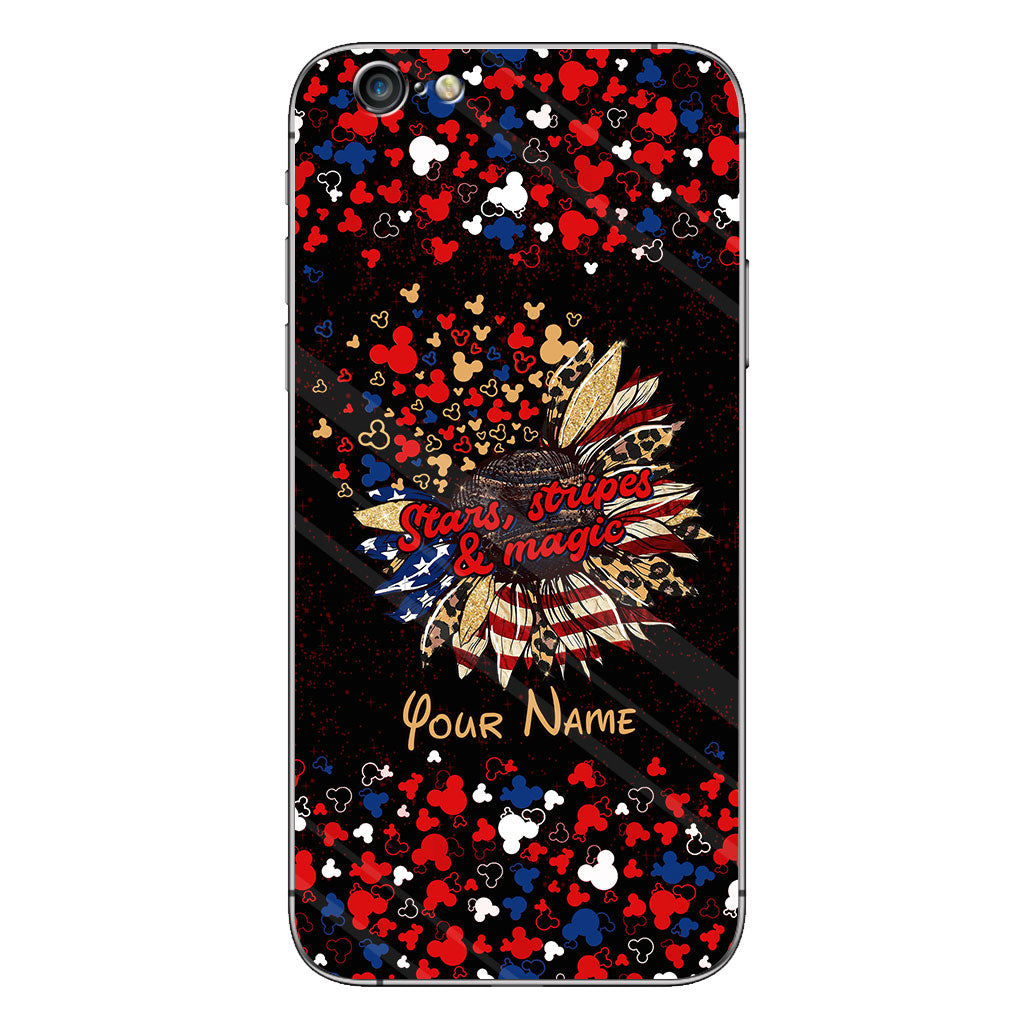 Stars Stripes And Magic - Personalized Independence Day Mouse Phone Case