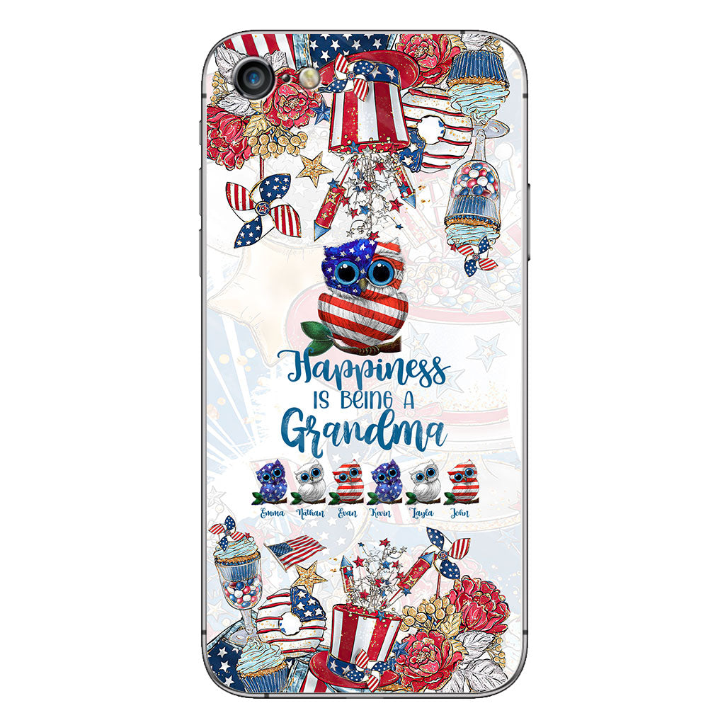 Happiness Is Being A Grandma - Personalized Independence Day Phone Case