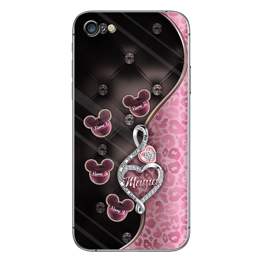 To The Moon And Back Rose Gold - Personalized Mother's Day Mouse Phone Case
