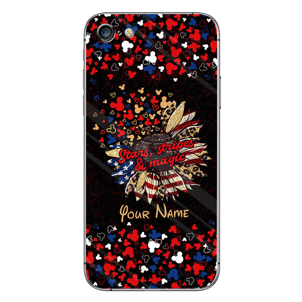 Stars Stripes And Magic - Personalized Independence Day Mouse Phone Case