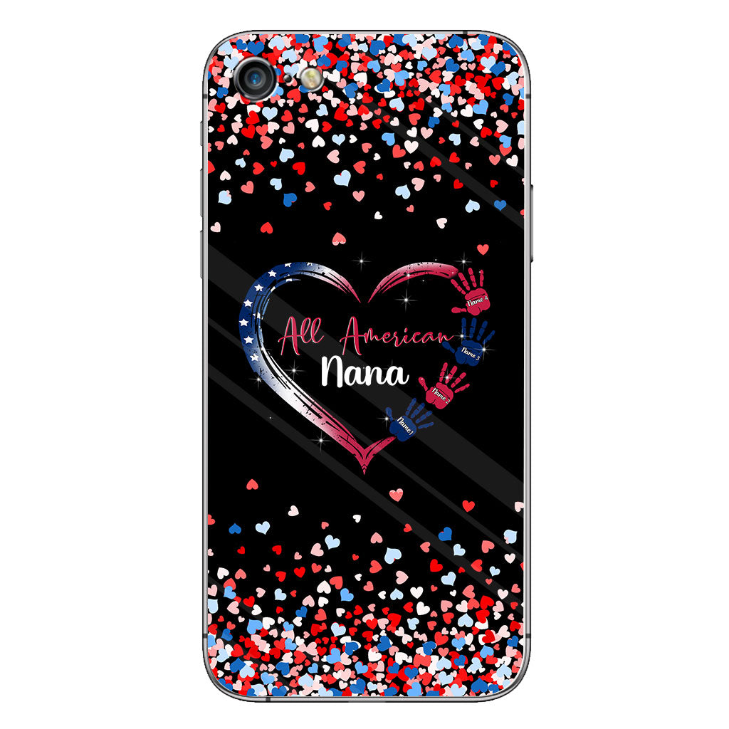 Nana's Heart - Personalized Independence Day Grandma Phone Case