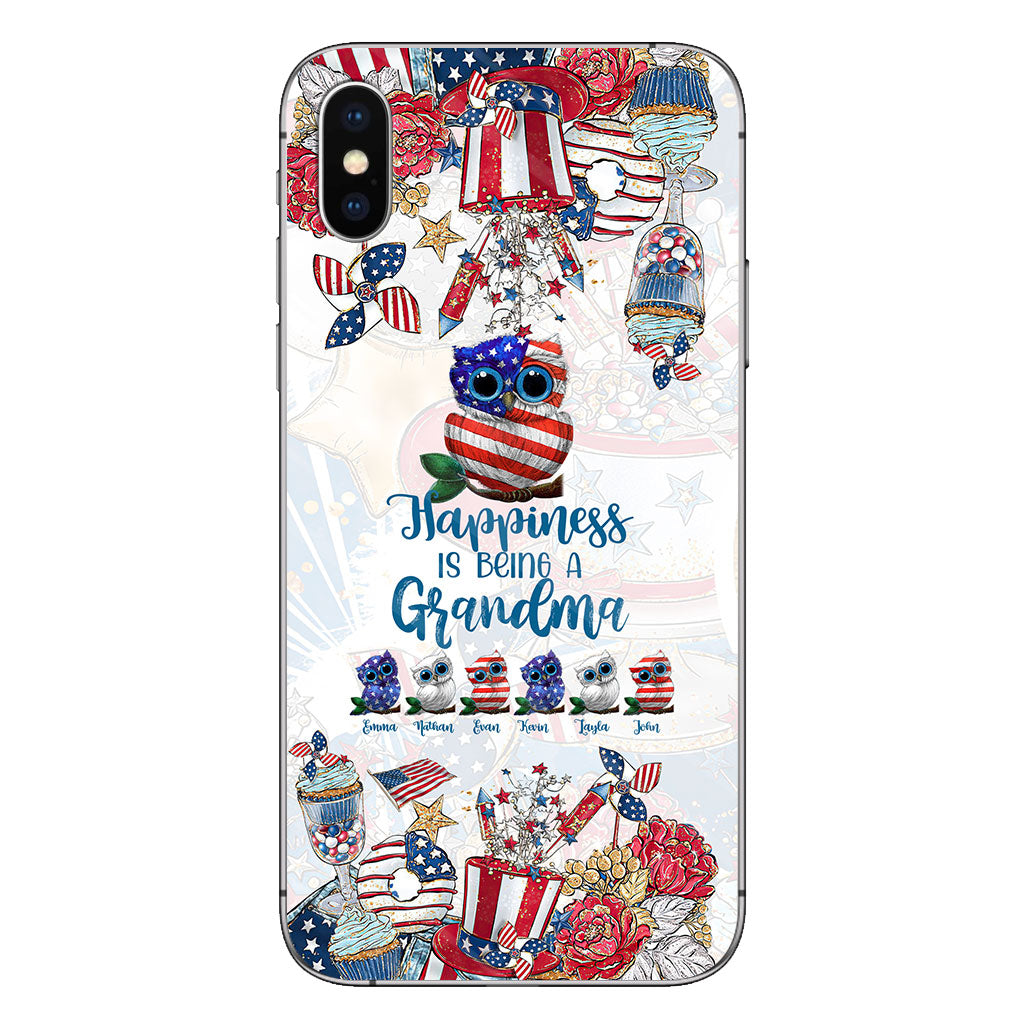 Happiness Is Being A Grandma - Personalized Independence Day Phone Case