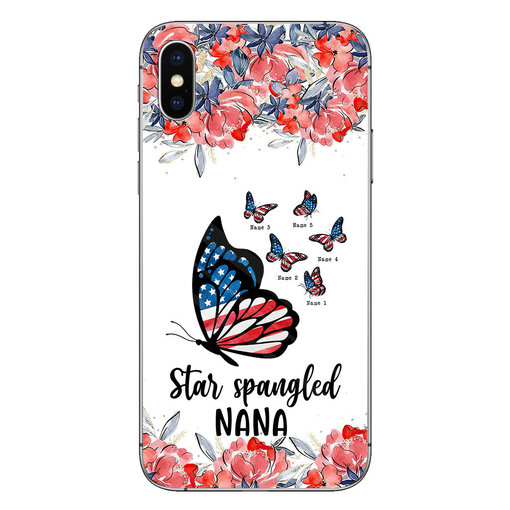 Star Spangled And Grandkids Patriotic - Personalized Independence Day Grandma Phone Case