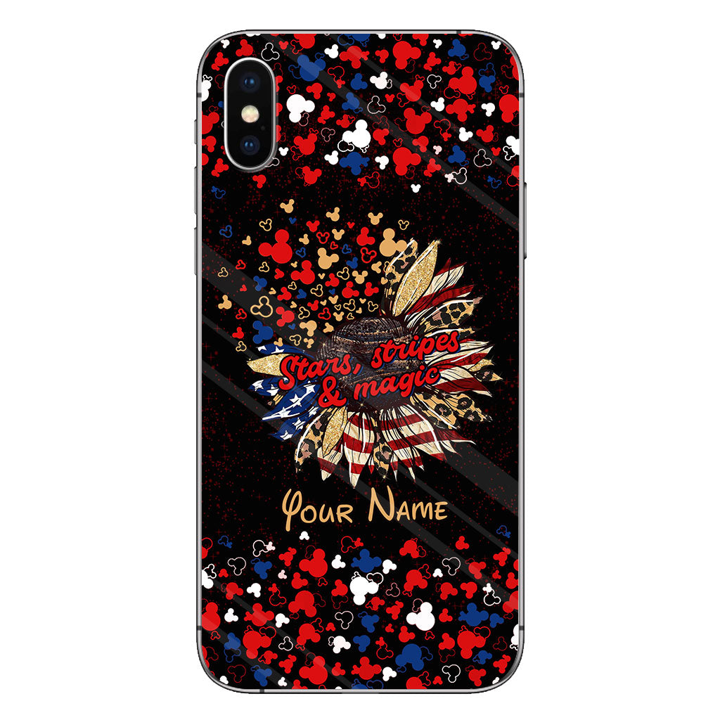 Stars Stripes And Magic - Personalized Independence Day Mouse Phone Case