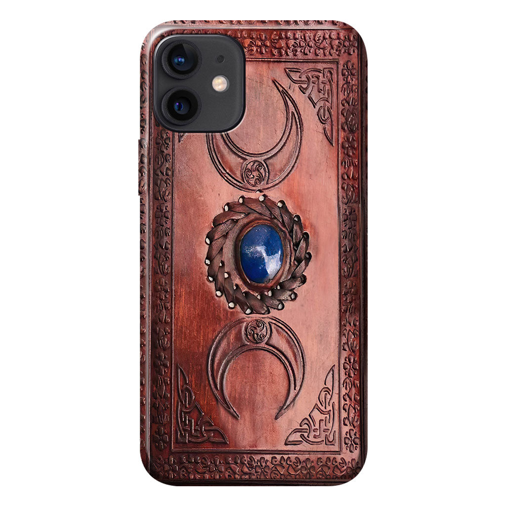 Triple Moon Third Eye Witch Leather Pattern Print Phone Case