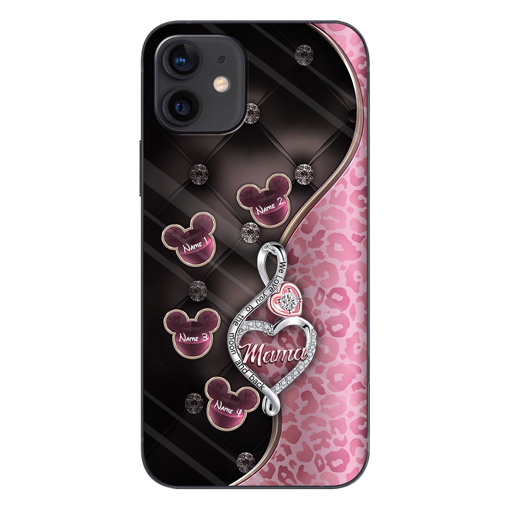 To The Moon And Back Rose Gold - Personalized Mother's Day Mouse Phone Case