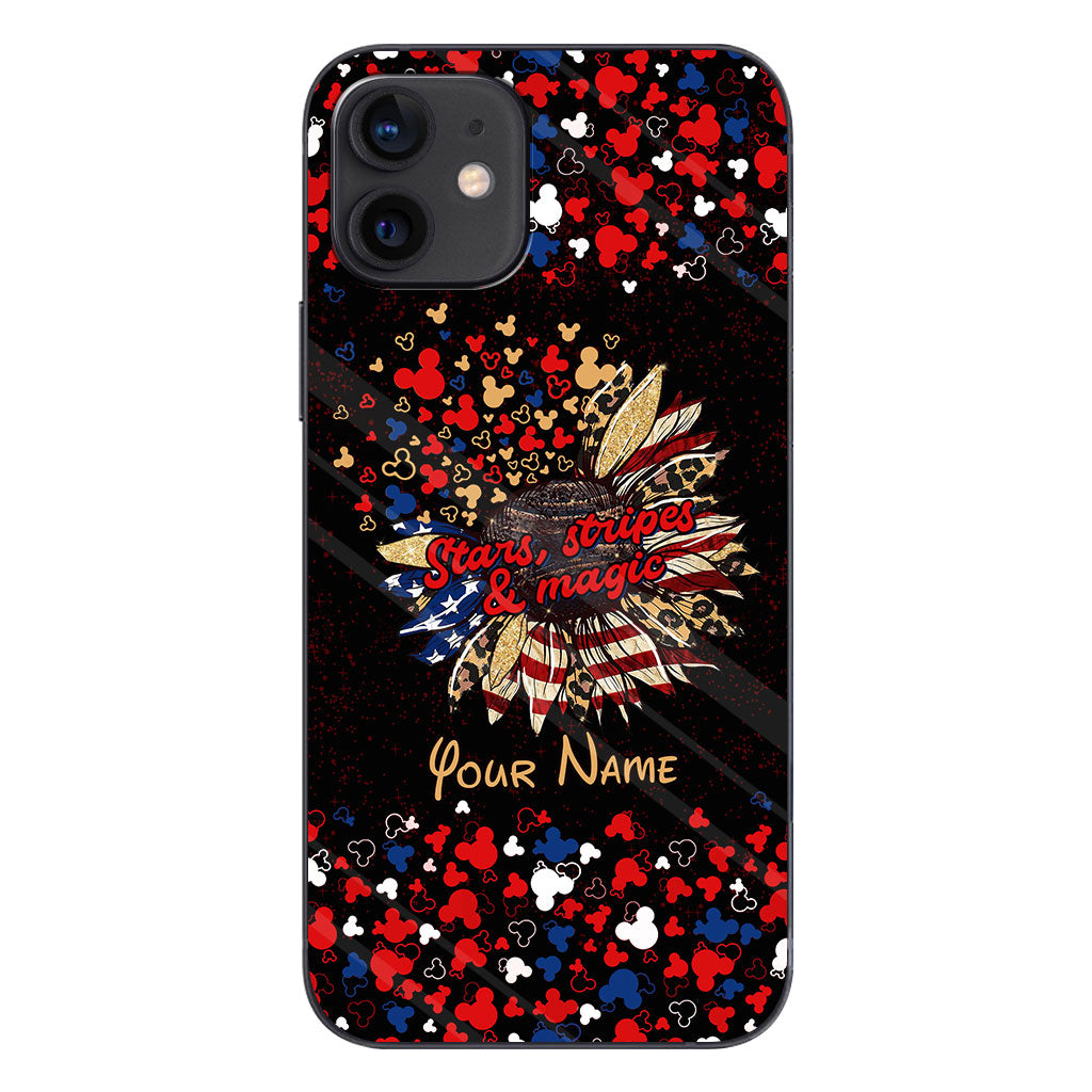 Stars Stripes And Magic - Personalized Independence Day Mouse Phone Case