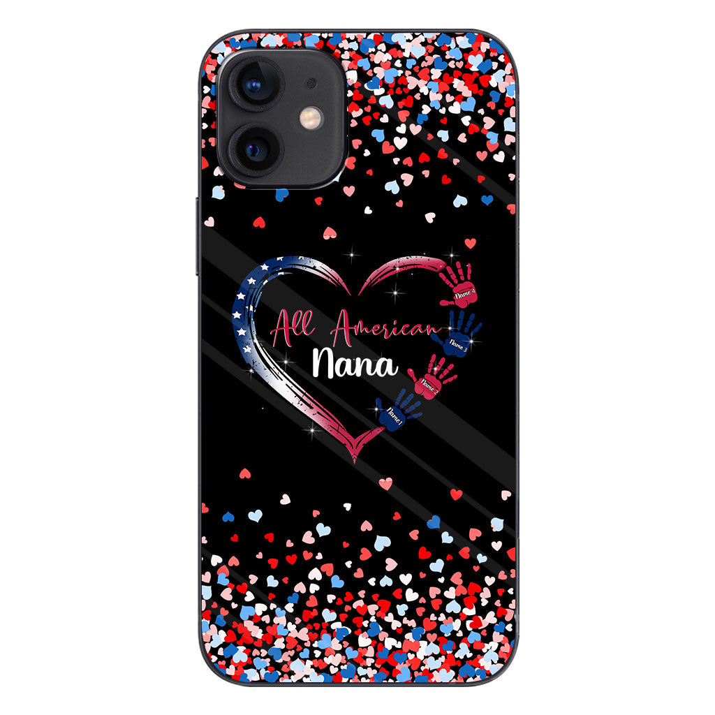 Nana's Heart - Personalized Independence Day Grandma Phone Case