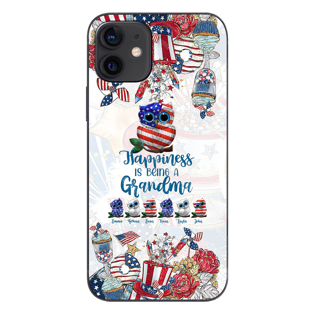 Happiness Is Being A Grandma - Personalized Independence Day Phone Case