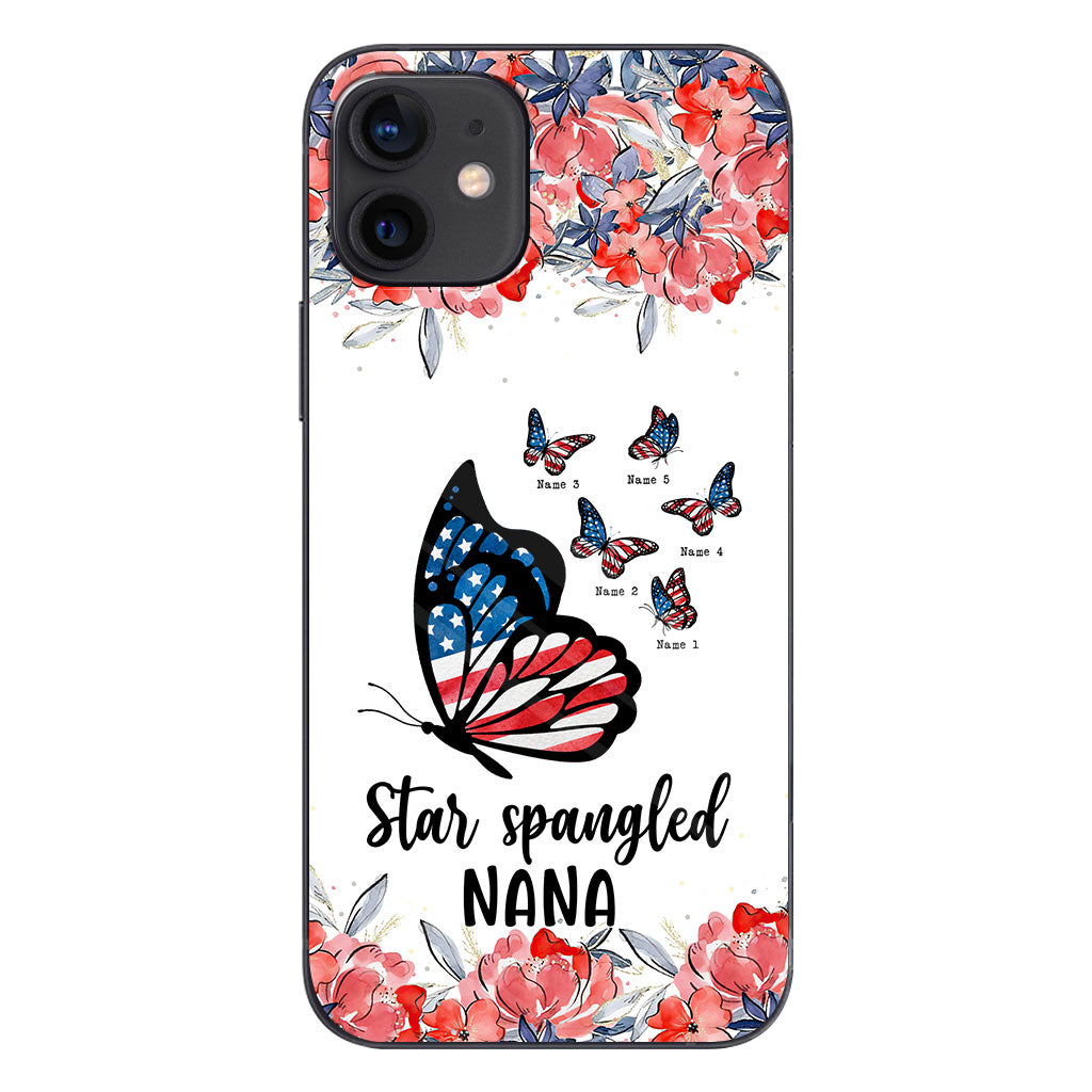 Star Spangled And Grandkids Patriotic - Personalized Independence Day Grandma Phone Case