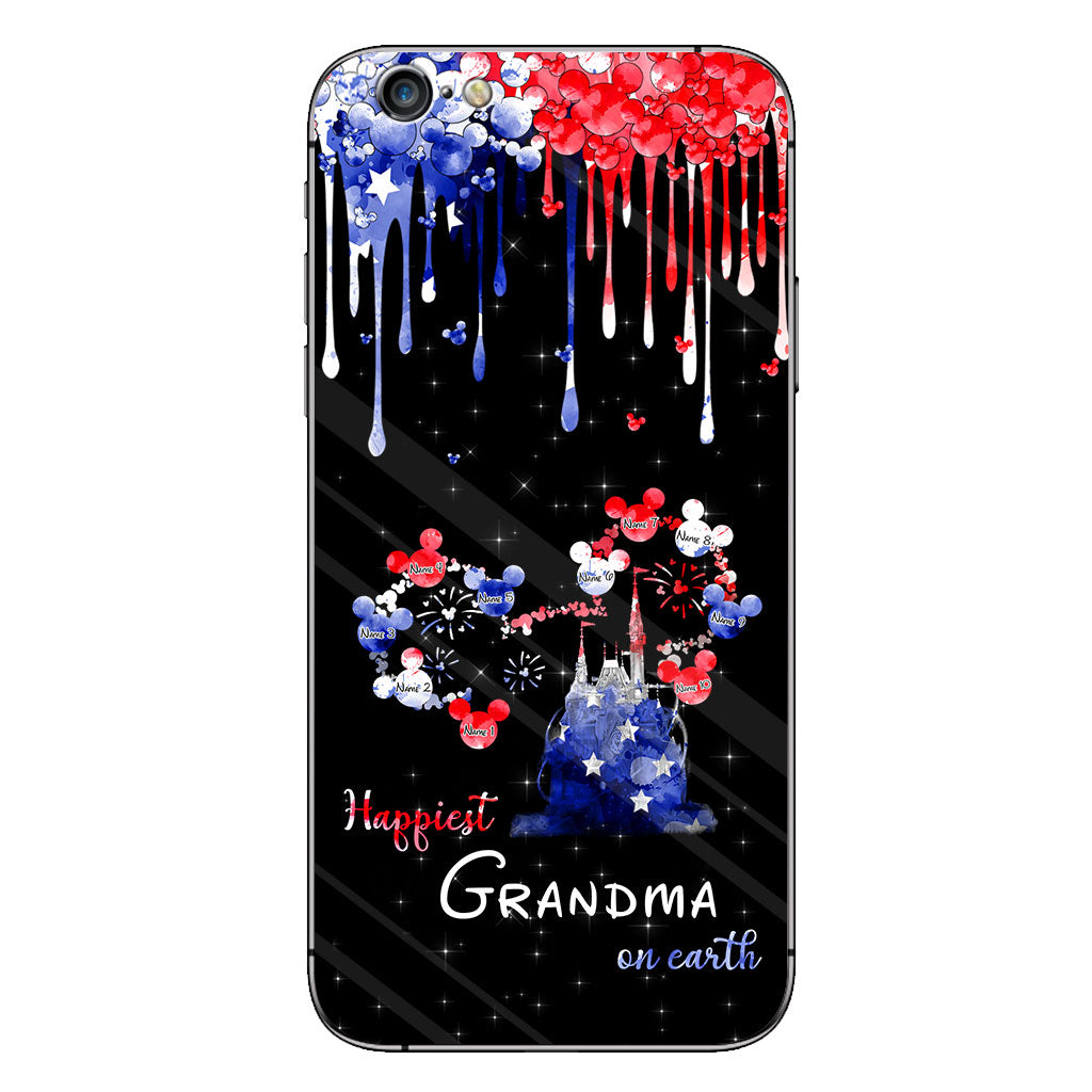 Happiest Grandma On Earth - Personalized Independence Day Phone Case