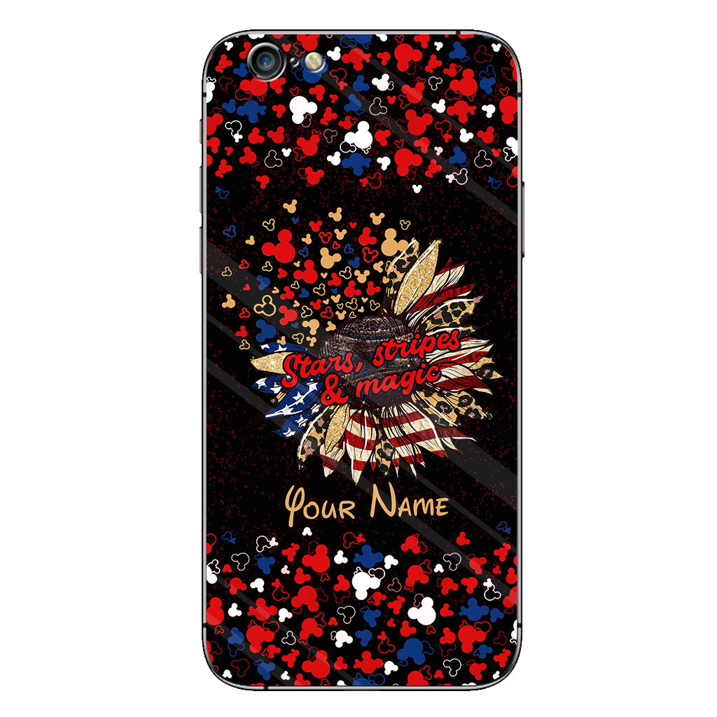 Stars Stripes And Magic - Personalized Independence Day Mouse Phone Case