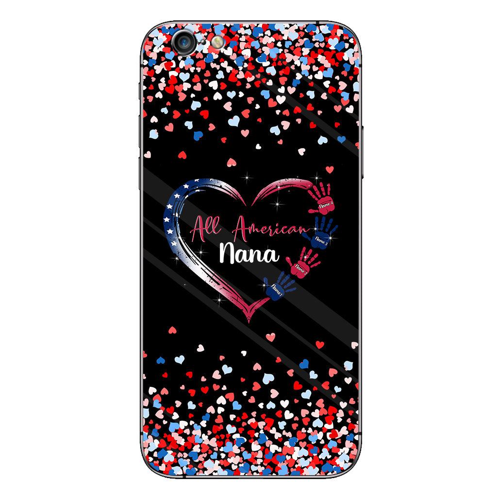 Nana's Heart - Personalized Independence Day Grandma Phone Case