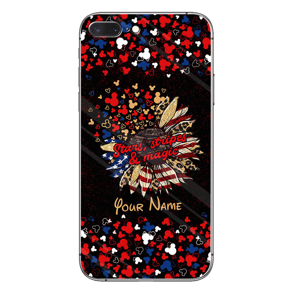 Stars Stripes And Magic - Personalized Independence Day Mouse Phone Case