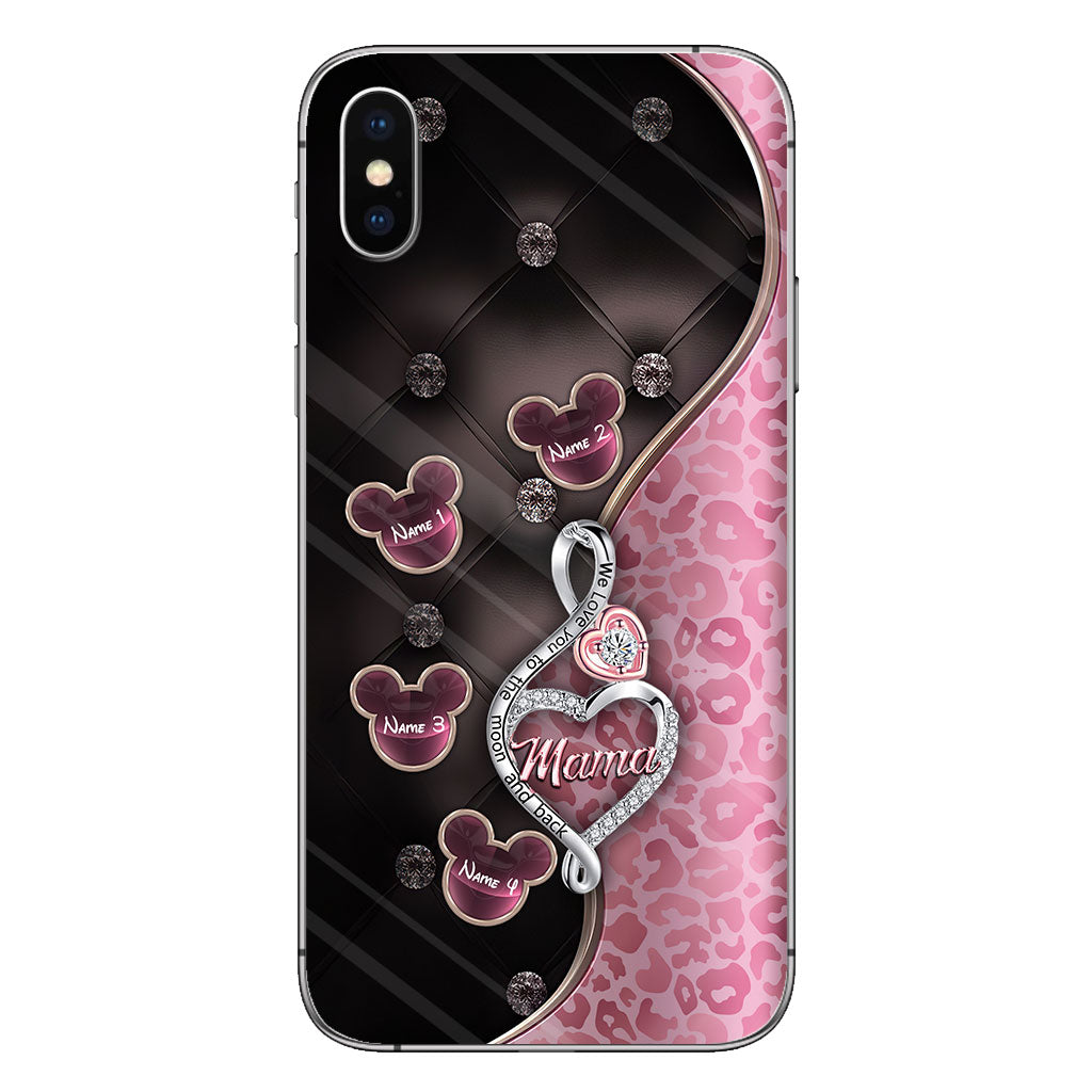 To The Moon And Back Rose Gold - Personalized Mother's Day Mouse Phone Case