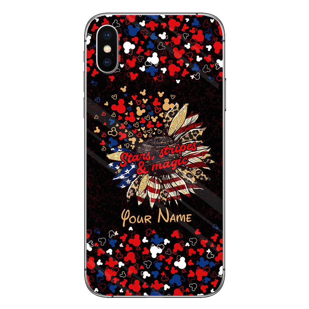 Stars Stripes And Magic - Personalized Independence Day Mouse Phone Case