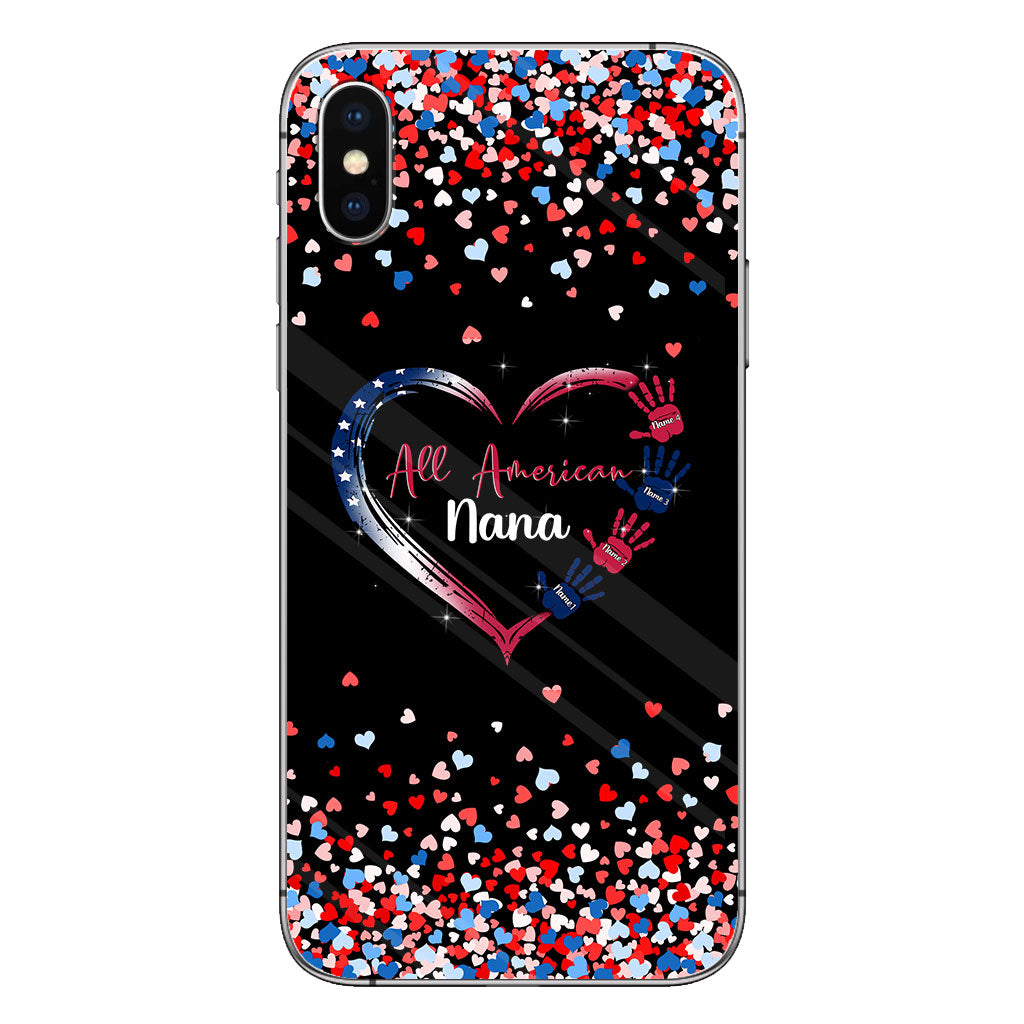 Nana's Heart - Personalized Independence Day Grandma Phone Case