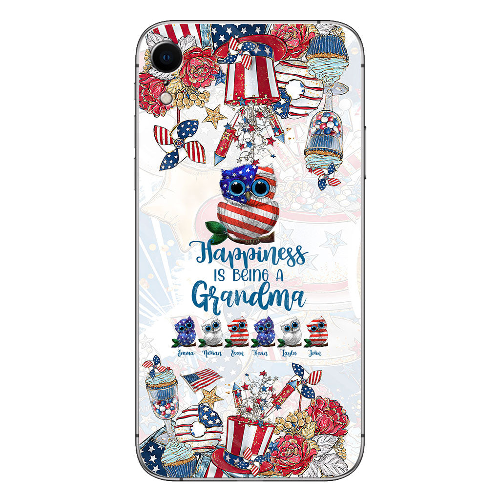 Happiness Is Being A Grandma - Personalized Independence Day Phone Case