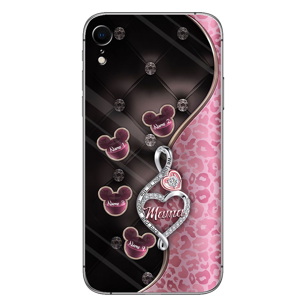 To The Moon And Back Rose Gold - Personalized Mother's Day Mouse Phone Case