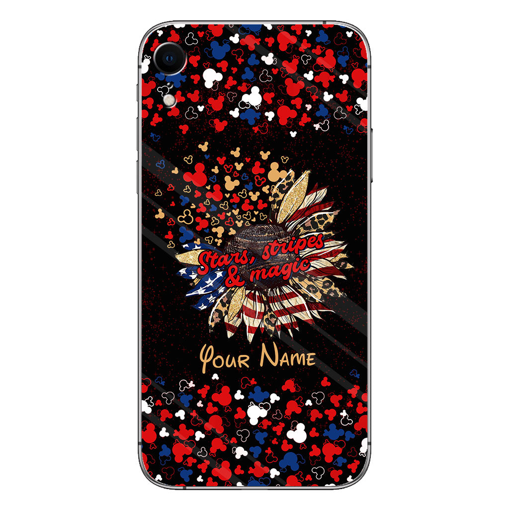 Stars Stripes And Magic - Personalized Independence Day Mouse Phone Case