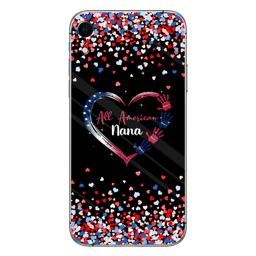 Nana's Heart - Personalized Independence Day Grandma Phone Case