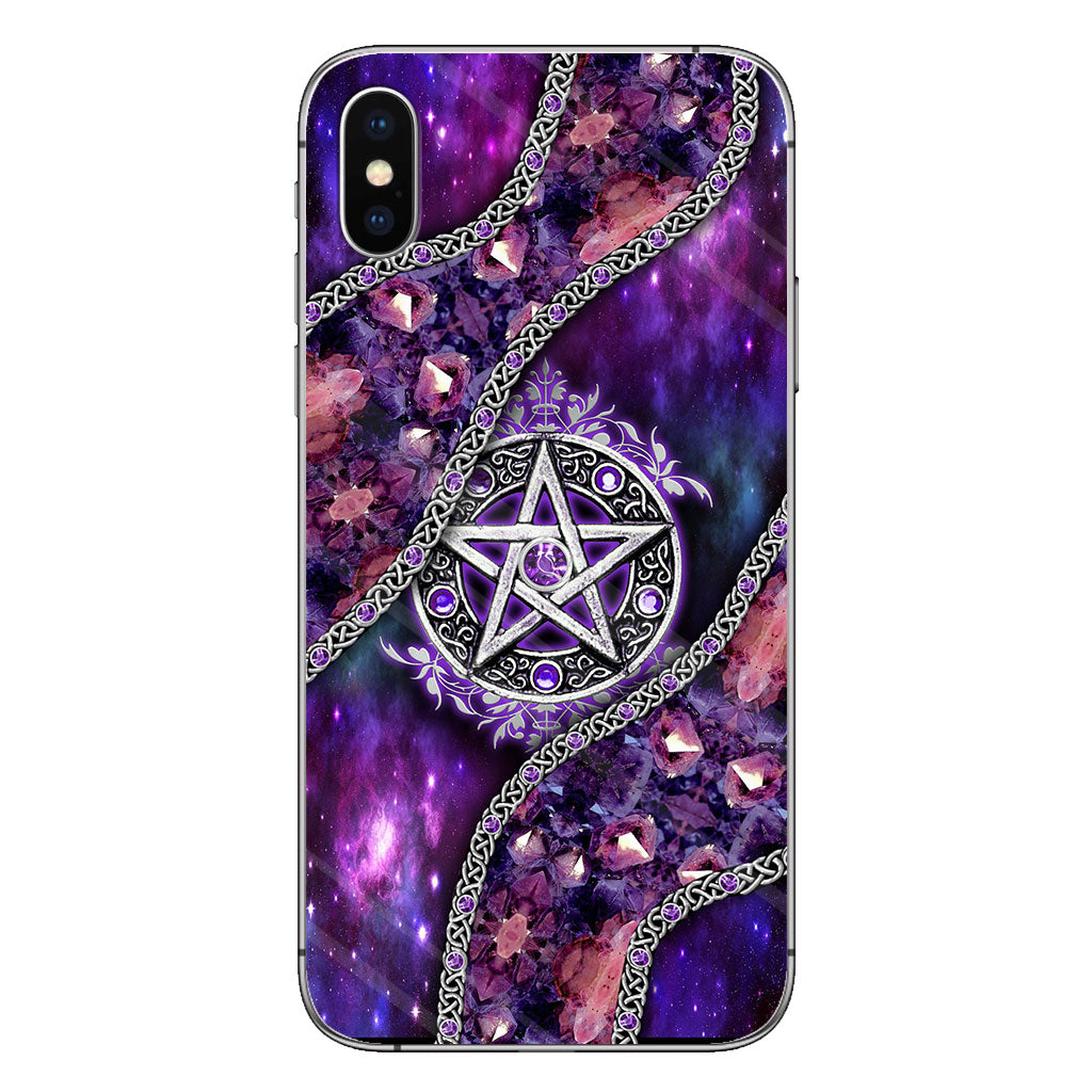 Witch Vibes Purple Pentagram 3D Pattern Printed Phone Case