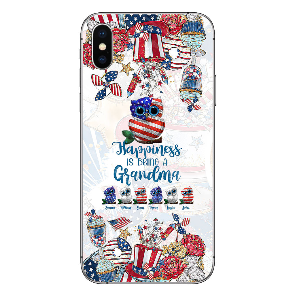 Happiness Is Being A Grandma - Personalized Independence Day Phone Case