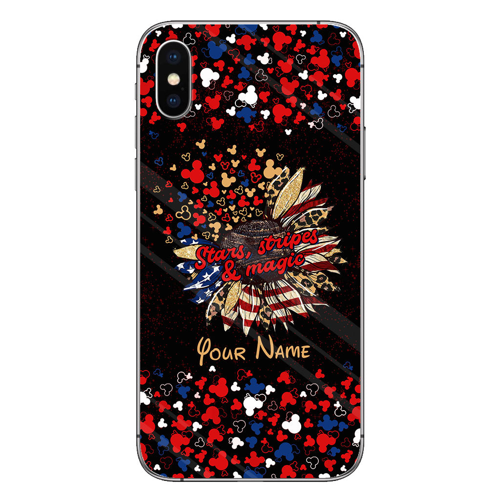 Stars Stripes And Magic - Personalized Independence Day Mouse Phone Case