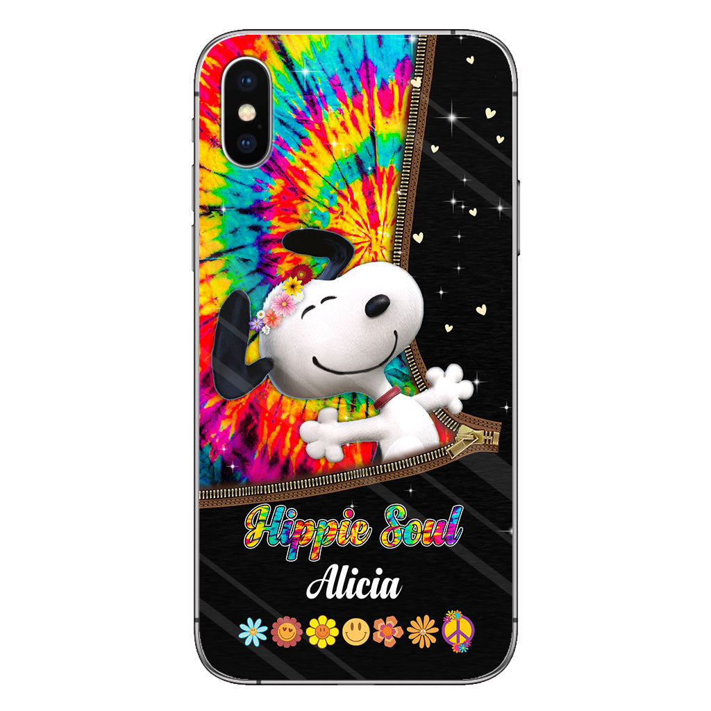 Hippie Soul White Dog - Personalized Phone Case