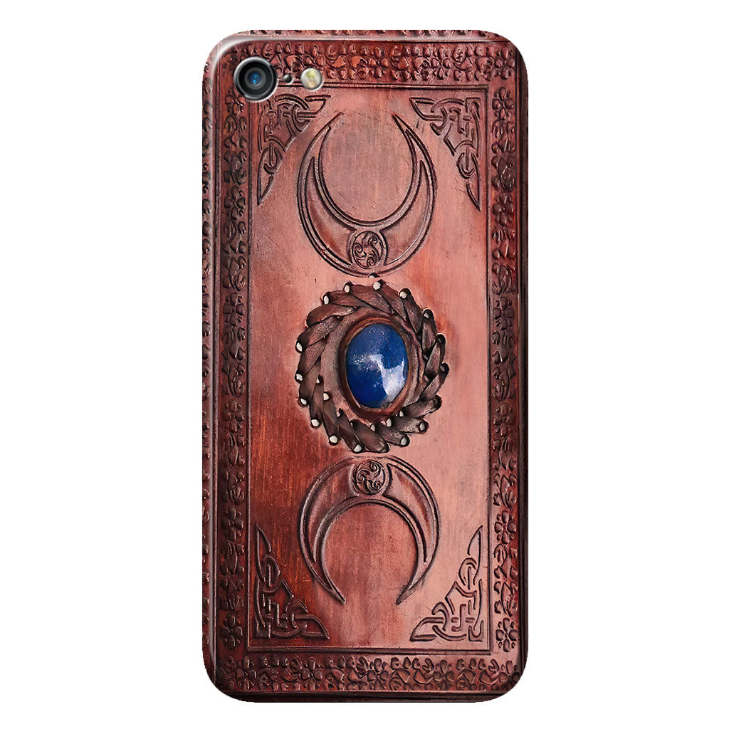 Triple Moon Third Eye Witch Leather Pattern Print Phone Case