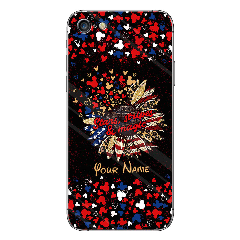 Stars Stripes And Magic - Personalized Independence Day Mouse Phone Case
