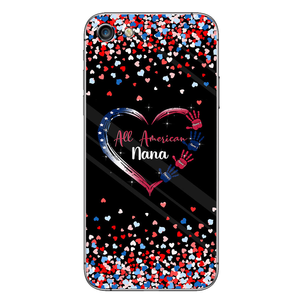 Nana's Heart - Personalized Independence Day Grandma Phone Case