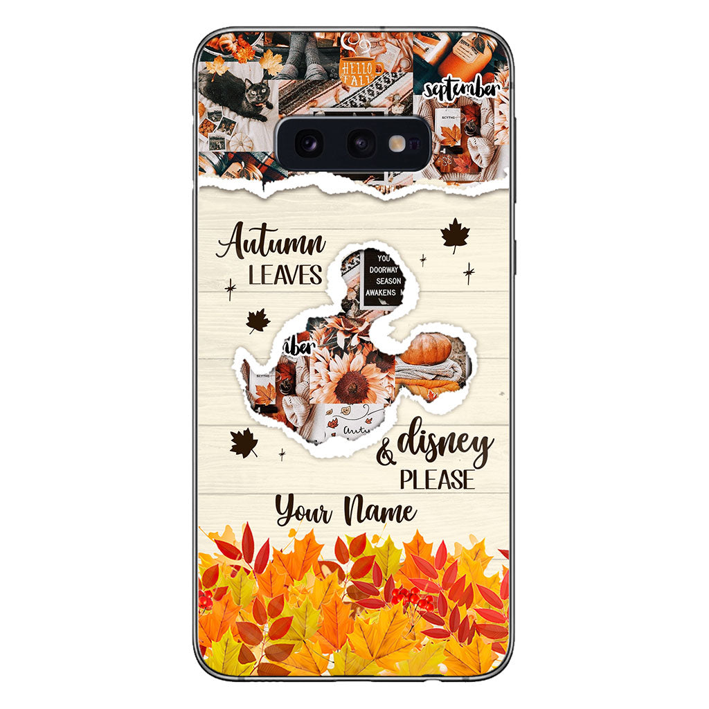 Autumn Leaves And Mouse Ears Please - Personalized Fall Mouse Phone Case