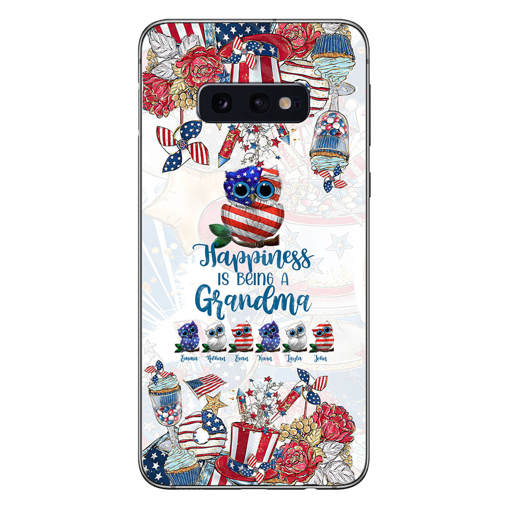 Happiness Is Being A Grandma - Personalized Independence Day Phone Case
