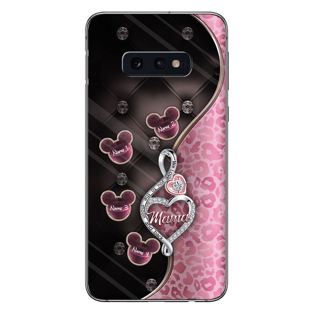 To The Moon And Back Rose Gold - Personalized Mother's Day Mouse Phone Case