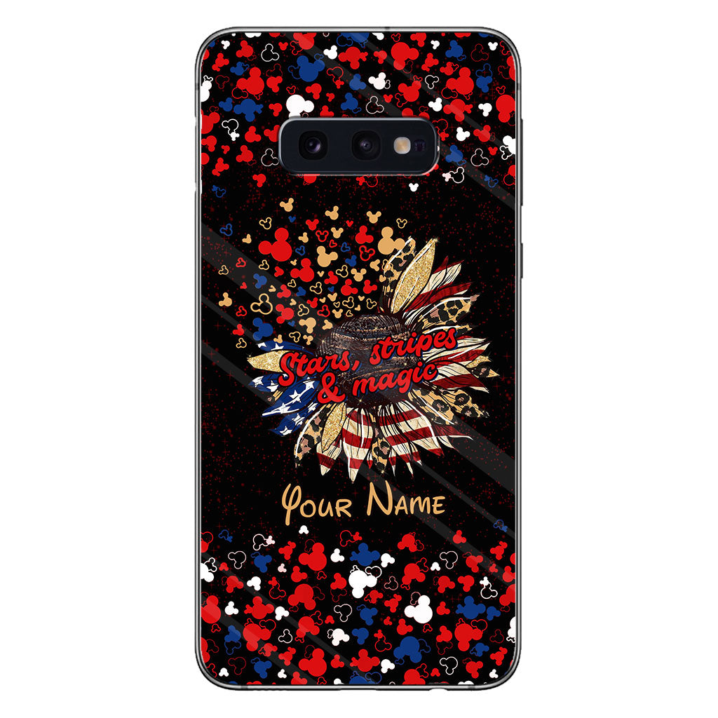 Stars Stripes And Magic - Personalized Independence Day Mouse Phone Case