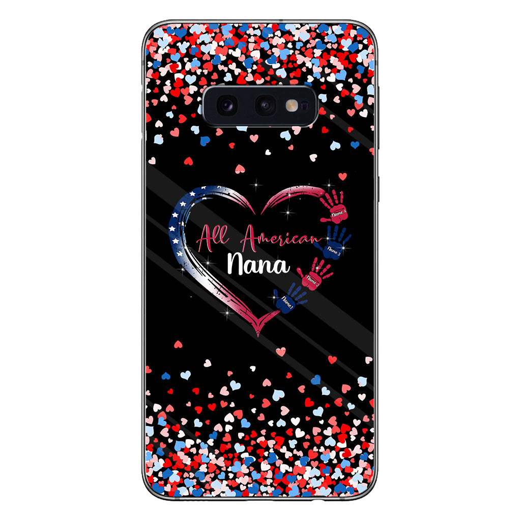 Nana's Heart - Personalized Independence Day Grandma Phone Case