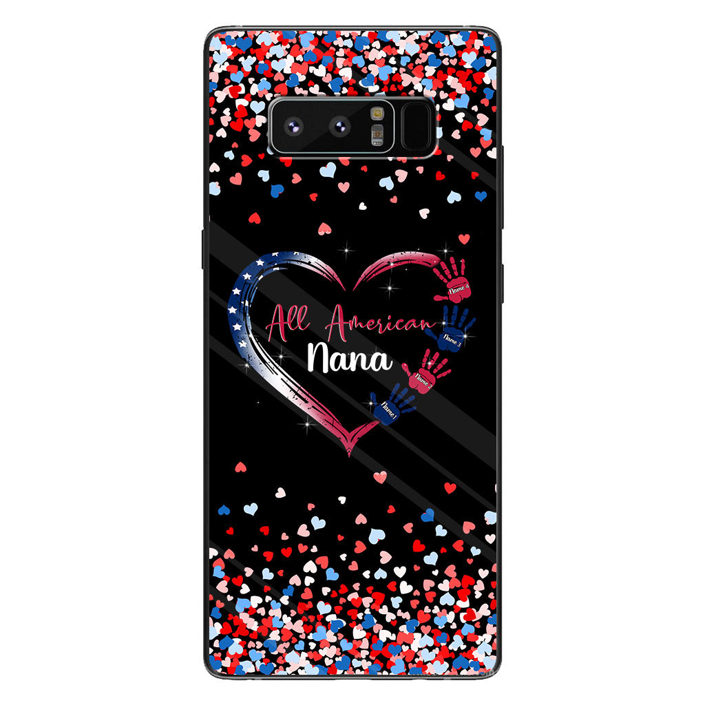 Nana's Heart - Personalized Independence Day Grandma Phone Case